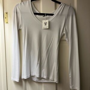 Women's White Long Sleeve Top